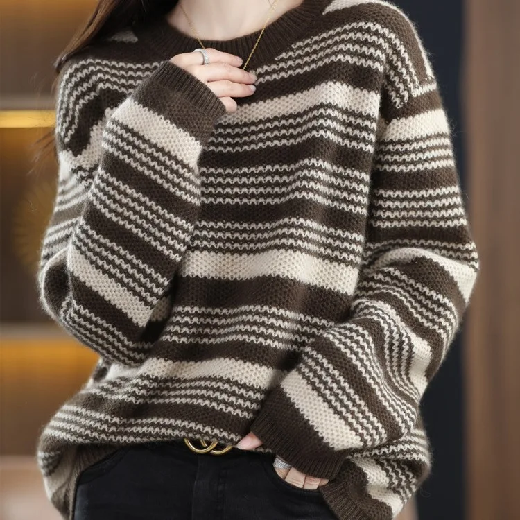 

Women's Thickened Fleece Sweatshirt Loose Half High Collar Knitted Top Warm Base Layer Korean Style Autumn Winter New Arrival