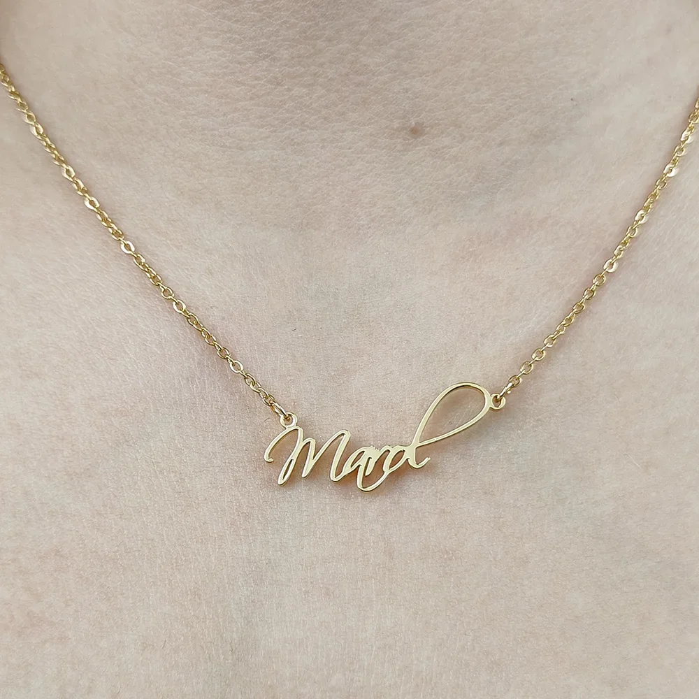 

Women's Customized Name Necklace Stainless Steel Couple Gold Silverywomen Rose Gold Color Personalized Custom Jewelry Gift