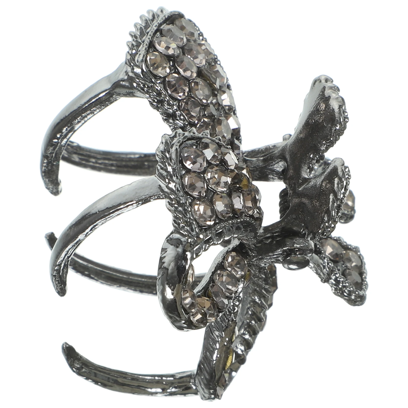 

Rhinestone Hair Clip Claw for Women Grey Size Medium Retro Design High Ponytail Holder Long Hair Accessories Small Metal