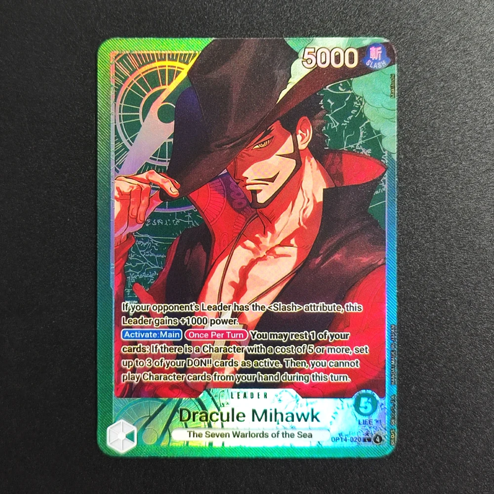 Bricolage une pièce jeu de cartes Manga Dracule Mihawk OP14-119 SEC les sept seigneurs de guerre de la mer Collection anglaise cartes d'anime