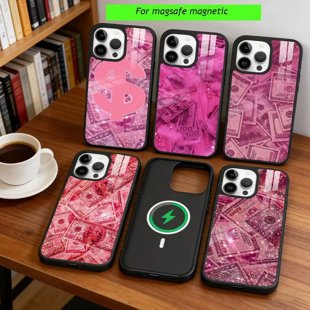 

Cool pink money pattern for girls Phone Case For iPhone17,16,15,14,13,12,11 Plus,Pro Magnetic For Magsafe Wireless Charging