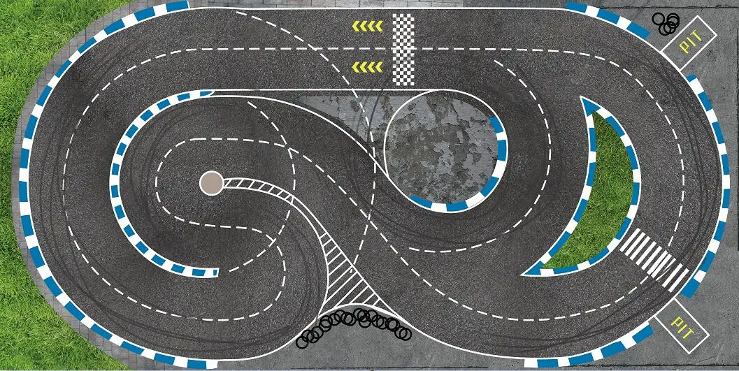 3,2 Meter länge Drift Track Runway Rennstrecke für RC 1/28 1/24 Kyosho Mini-Z Mini-Q XRX HGD1 DRZ AMG Wltoys K989