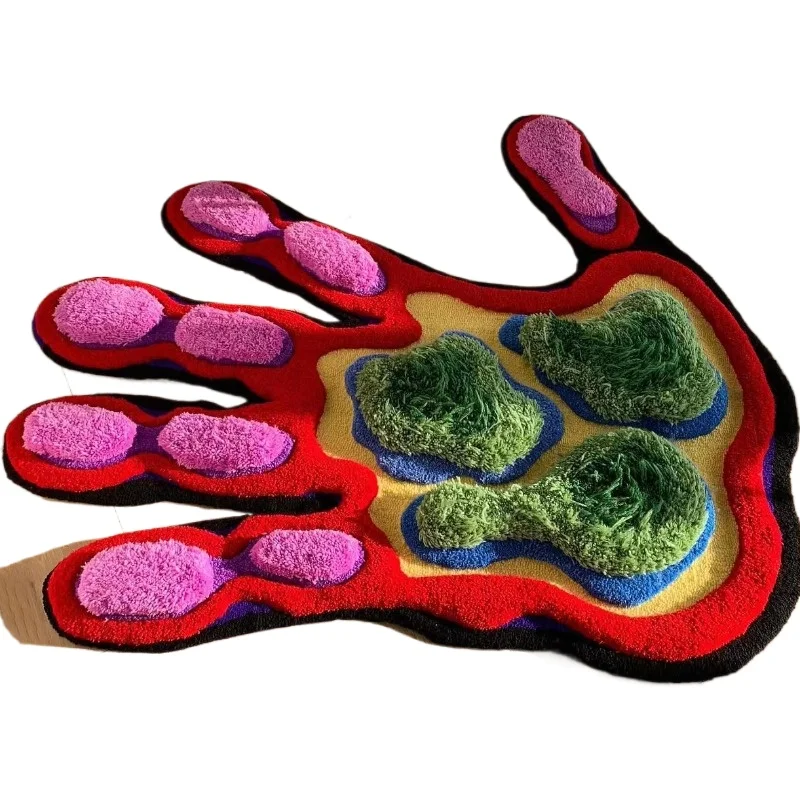 

Modern Thick Round Carpet Living Room Carpet Die Cut Round Disc Carpet