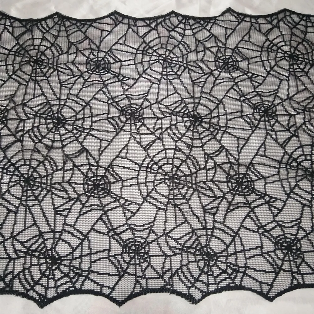 1Pcs Spider Web Tablecloth Halloween Lace Black Scary Horrible Party Decor Trick Table Cover Spider Tablecloth