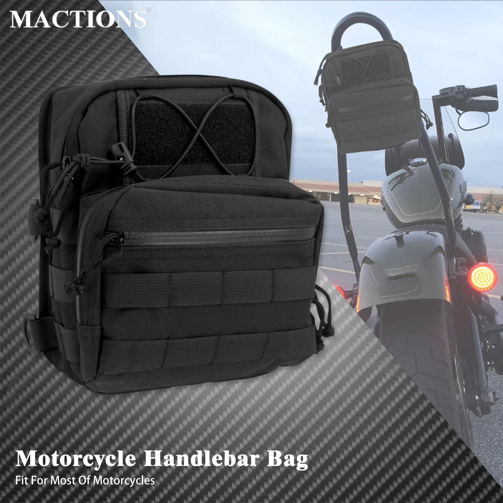 Motorcycle Handle T-Bar Bag Tool Storage Portable Bag Universal Chopper Travel Club Bag For Harley Sportster Touring Softail FLS