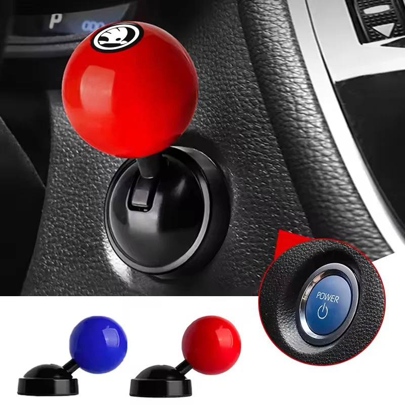 

Car Inner Engine Start Stop Button Joystick Metal Cover for Skoda Rapid Yeti Superb Octavia Fabia VRS Karoq KAMIQ Scala Citigo