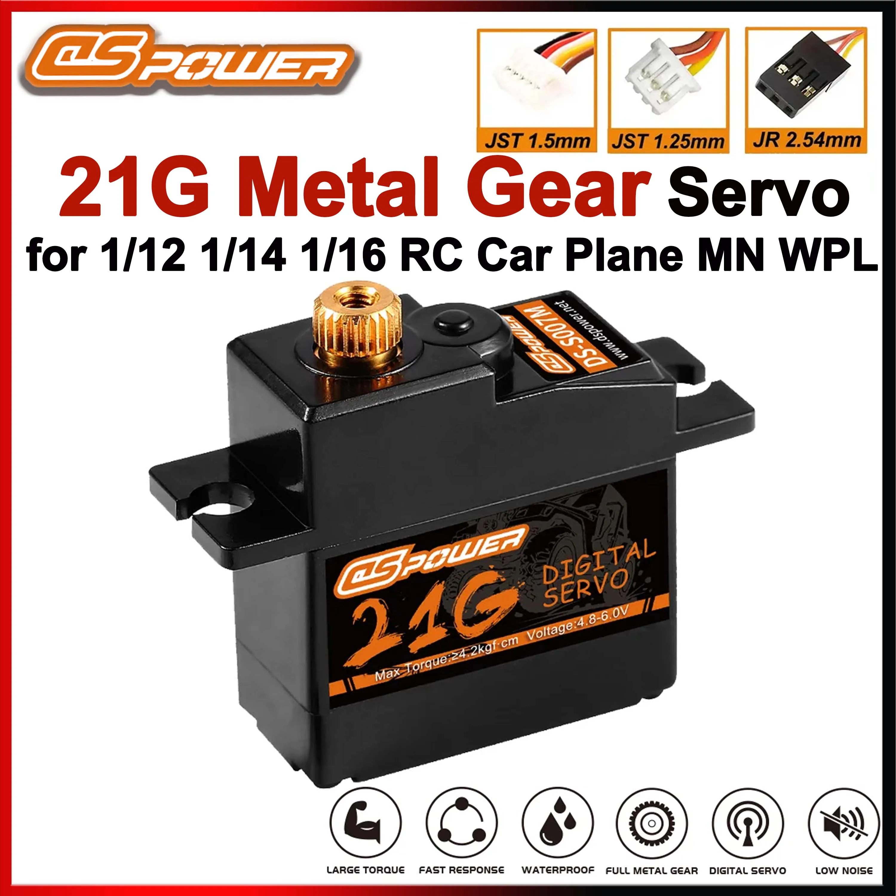 DSPOWER 21G Metal Gear Digital Servo for MN99S MN78 MN168 MN82 WPL HYPER GO Wltoys 144001 1/16 1/14 1/12 RC Car Boat Robot Toy