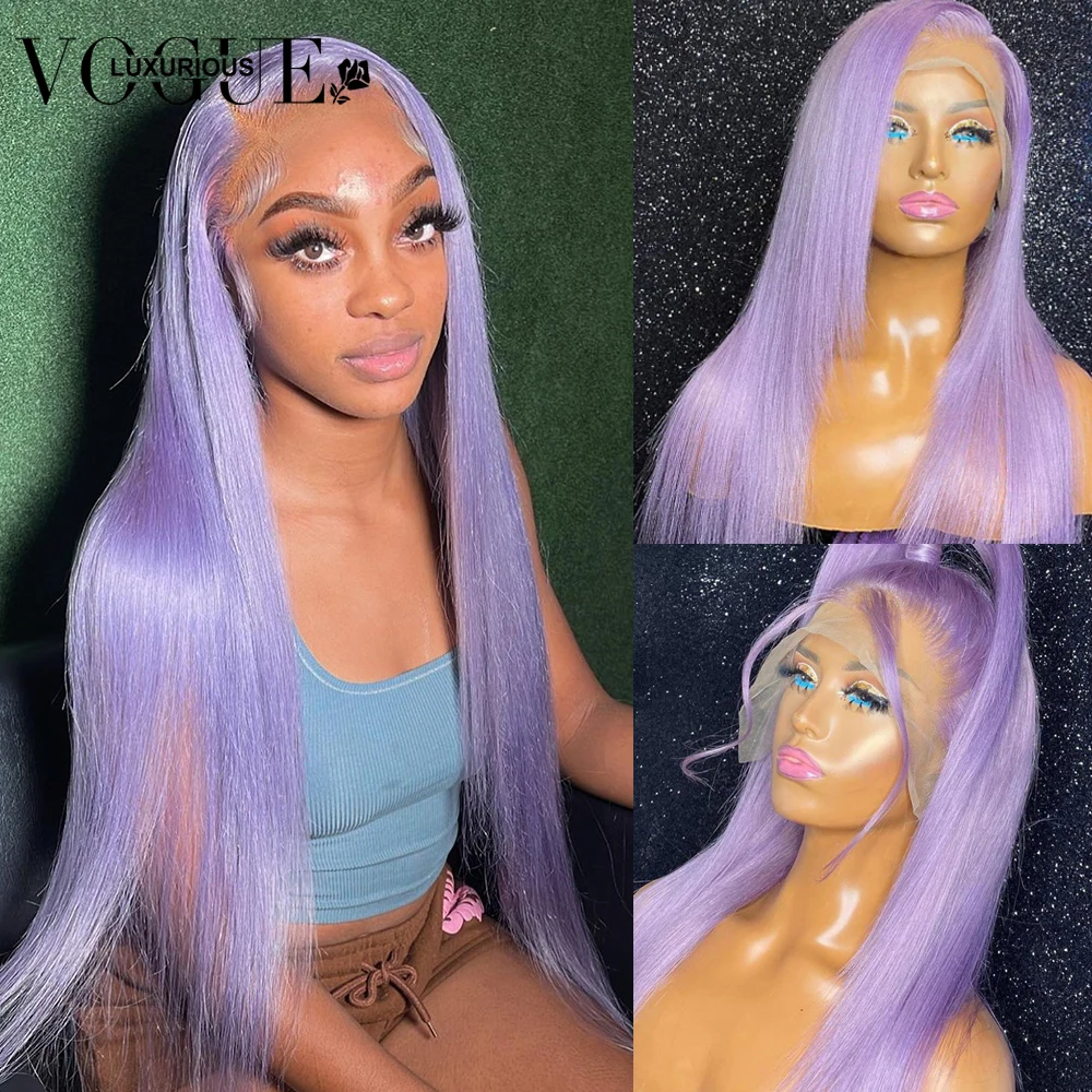 

Taro Purple Lace Front Wig Human Hair Brazilian Side Part 13x4 Lace Frontal Wig Colored Long Straight Lace Front Wigs For Women