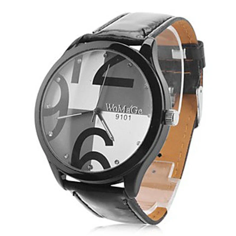 Fashion Brand WoMaGe Watches Women Watches Ladies Watches Colorful Big Number Dial Quartz Watch Leather Student Wristwatches