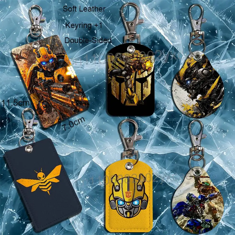 

Yellow robot Bumblebee Transformers Holder For Bank Business Work Card Holder Student Card Case Bus Card Keychain