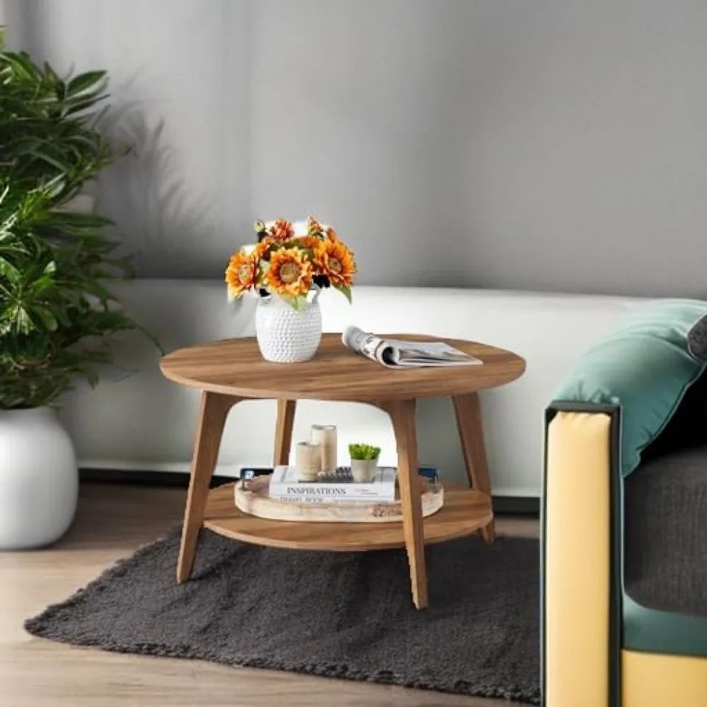 Round Coffee Table,Coffee Table with Storage, for Living Room