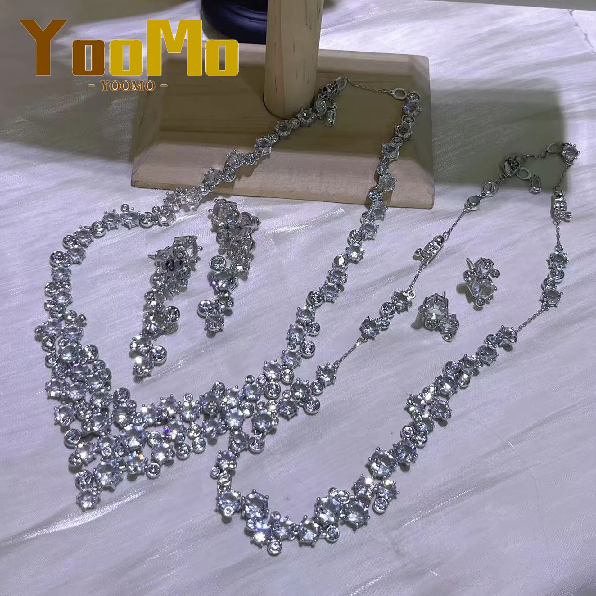 

Шейный переплет, белое свадебное элитное брендовое ожерелье, длинные серьги, браслет, новая мода, уникальные комплекты ювелирных изделий с цепочкой, памятный подарок