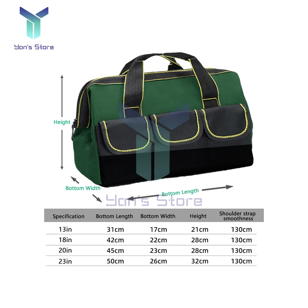 Multifunctional Tool Bag Waterproof and Durable Electrician Canva Thickened Carpentry Tool Bag Large Maintenance Storage Bag