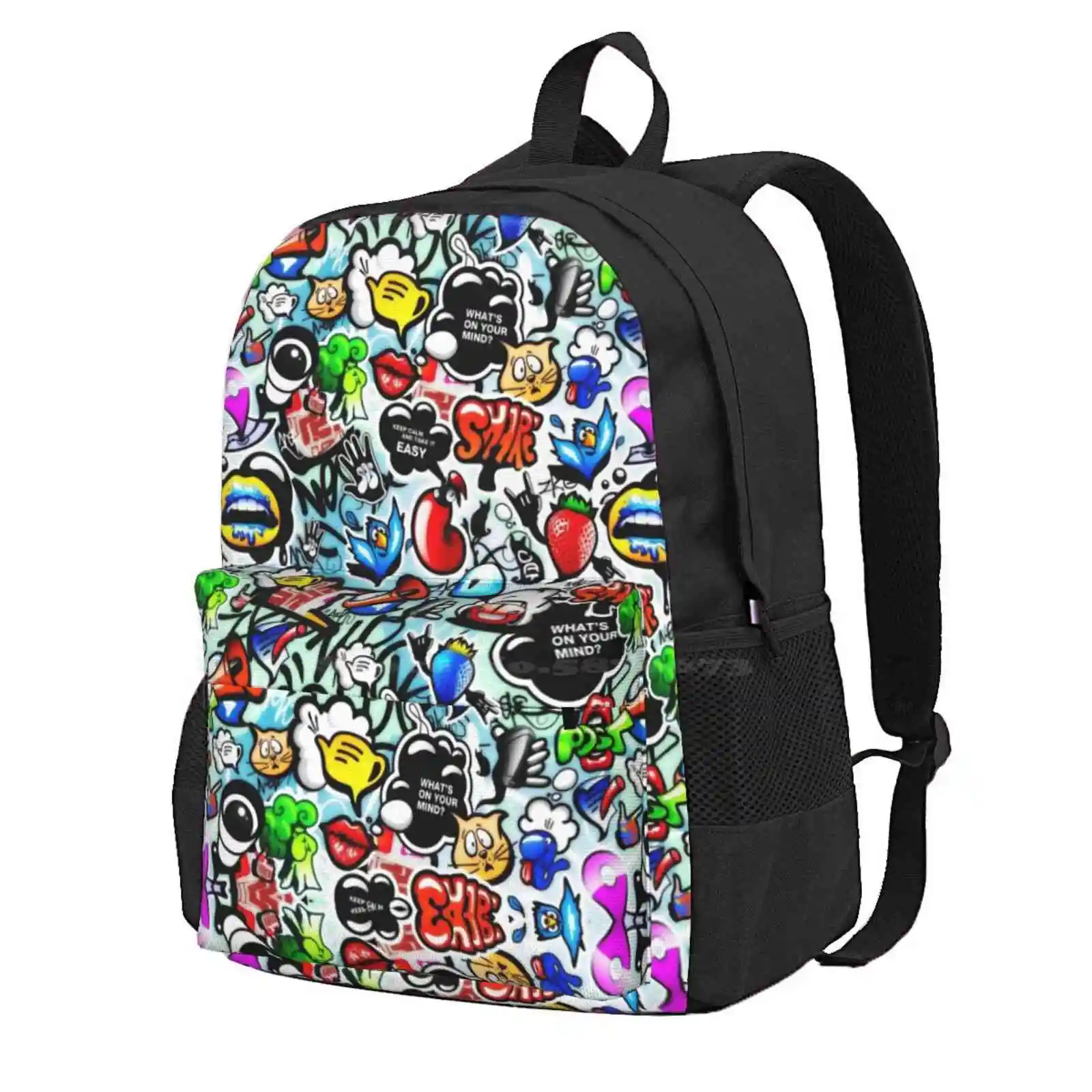 Graffiti Style Splash Hip Hop Colors Painter Color Hot Sale Schoolbag Backpack Fashion Bags Grafitti Street Art Cute 90S Girl