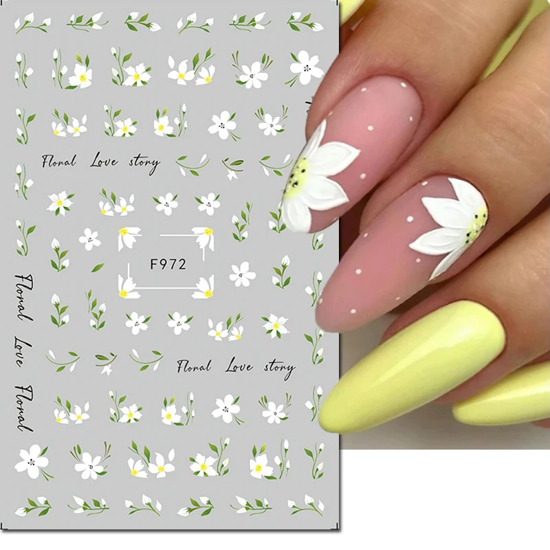 Adesivi per Nail Art 3d Dry Little Petals Florals Nuance Flowers cursori adesivi decalcomanie per decorazioni per unghie Manicure