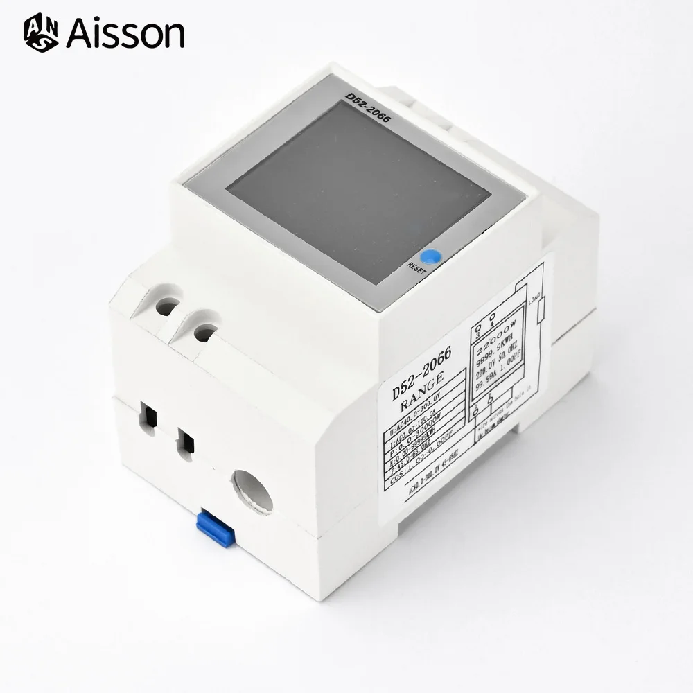 Din Rail AC Monitor napięcie prądu współczynnika mocy aktywnego miernik częstotliwości energii elektrycznej KWH 110V 220V 380V 100A wolt AMP