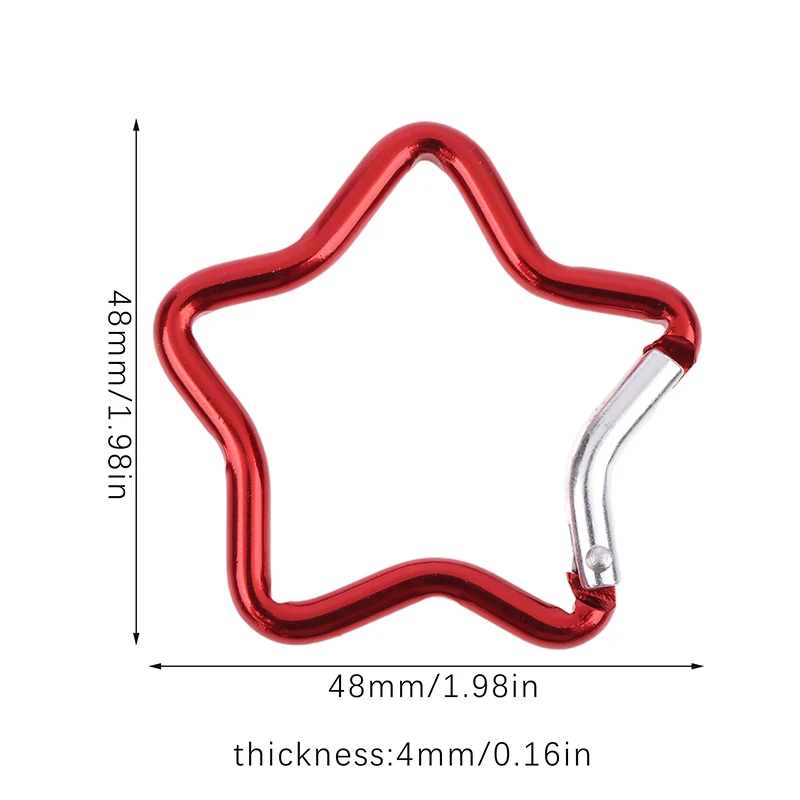 Алюминиевый карабин в форме пятиконечной звезды, брелок для ключей, зажим для ключей на открытом воздухе, брелок для ключей с крючком, подвесная пряжка для бутылки