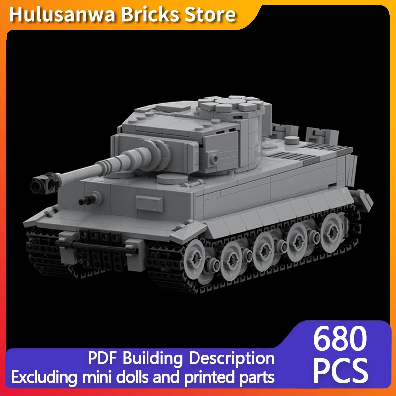

Tiger I WW2 Military Tanks Model MOC Building Bricks War Equipment Modular Technology Gifts Holiday Assemble Children Toys Suit