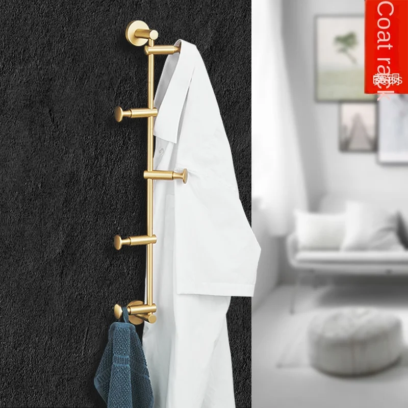 

Nordic Style Light Luxury Gold Single Rod Clothes Rack Wall-Mounted Brass Coat Rack Bedroom Hallway Italian Style