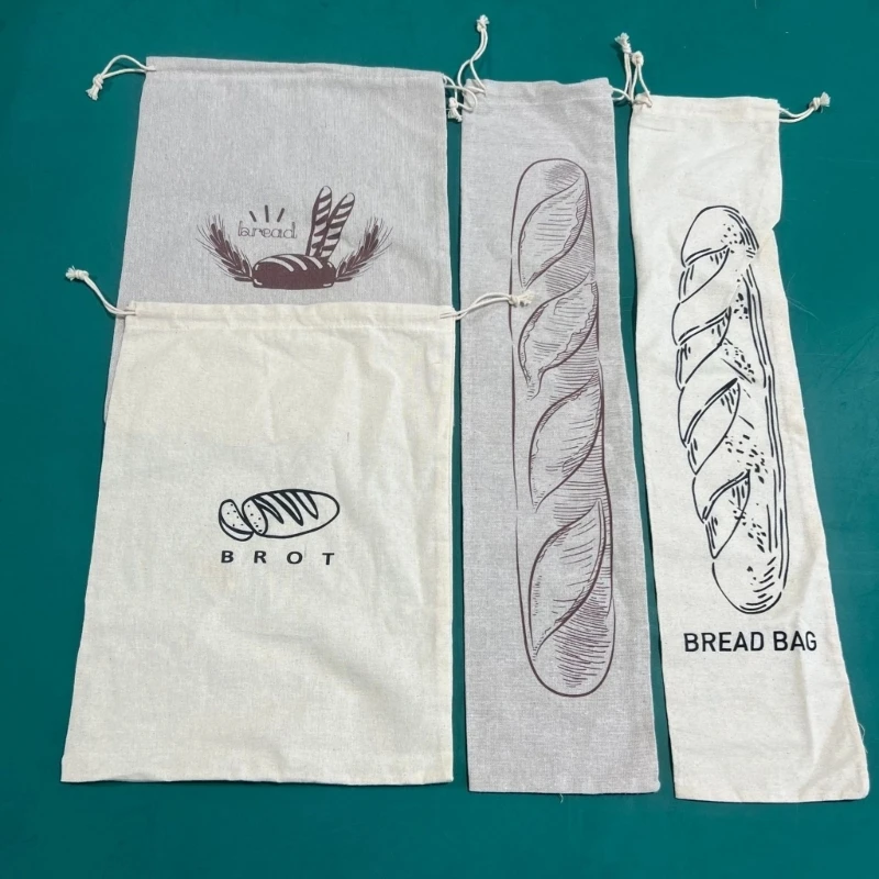 Convenient Linen Drawstring Bread Bag for Easy Storage Durable and Breathable Fabric Suitable for Bread Dropshipping