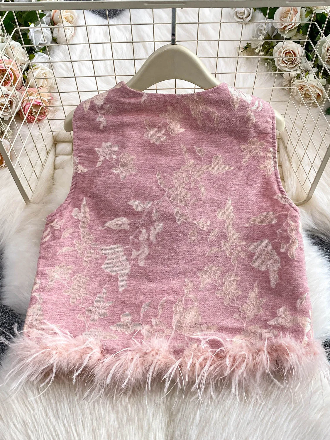 الرجعية الصينية Sle Thiened العمل الثقيل المنك الربط Svel سترة المرأة الراقية المشاعر المطرزة مزيج القطن #2