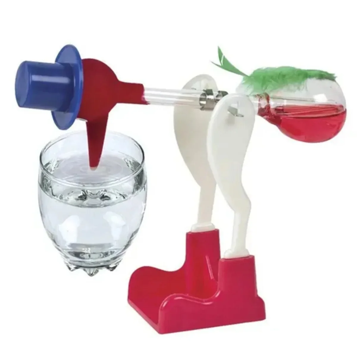 M15KTransparent Drinking Bird with Fluid Perpetual Motion Balance Drink Water Bird Non-Stop Kids Educational Toys,C