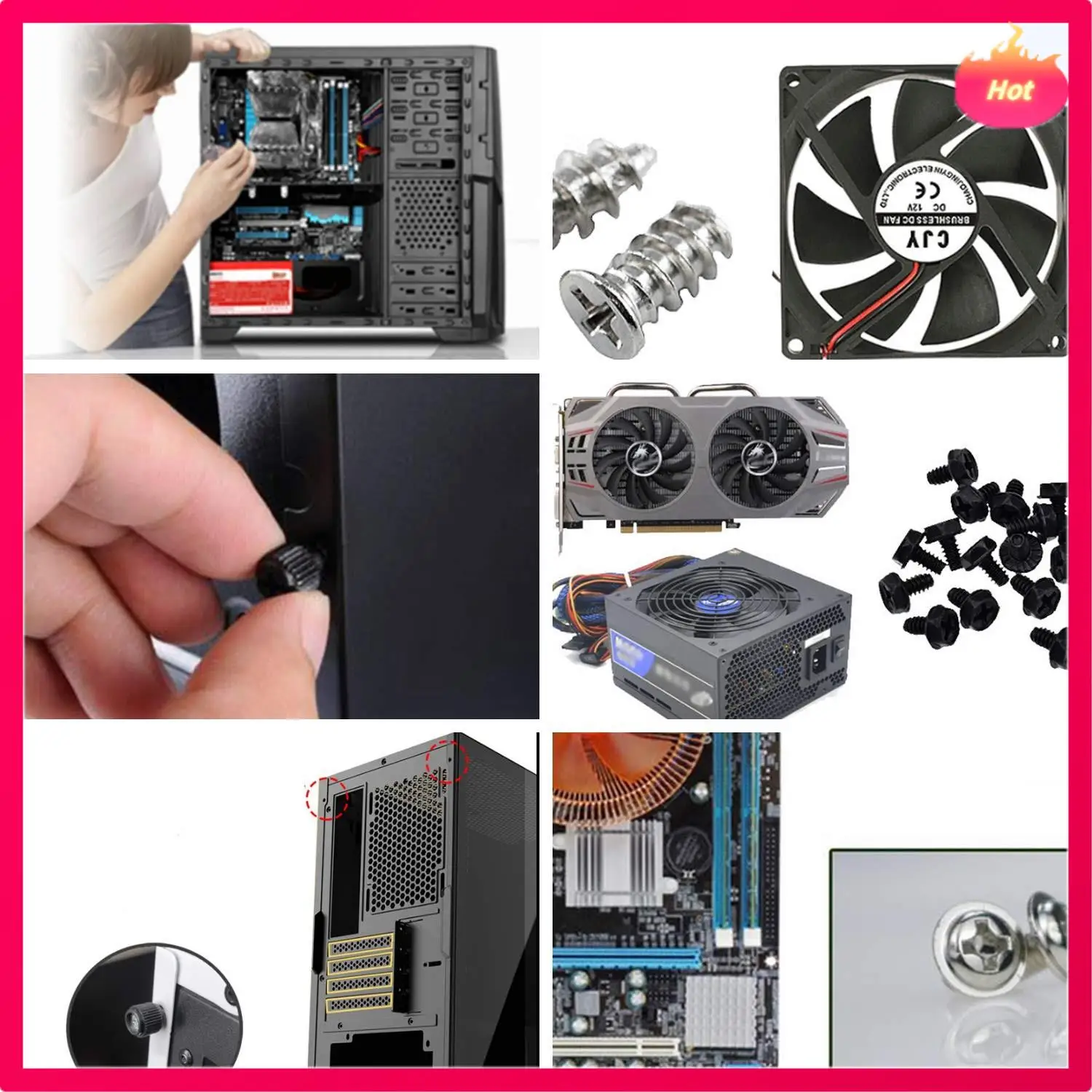 330Pcs DIY Motherboard PC Personal Computer Assemble Case Fan Hand Screw Bolt Standoff Washer Set Assortment Kit