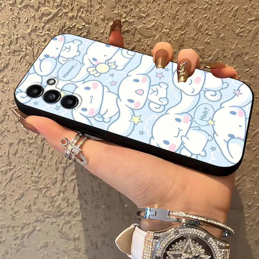 سانريو القرفة مرحبا كيتي حافظة لهاتف سامسونج جالاكسي A34 A23 A54 A26 A25 A36 A16 A52 A15 A32 A24 A55 A53 A35 A17 A56 أسود ناعم #6