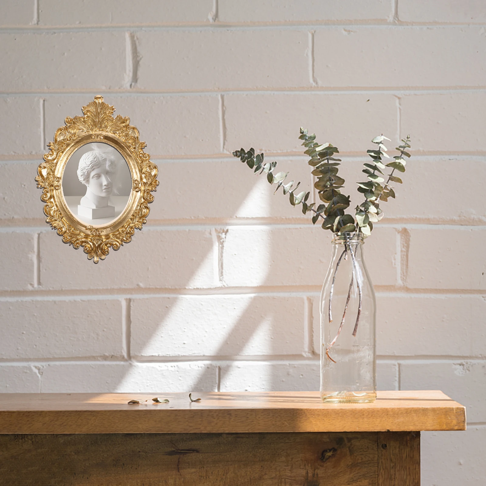 

2Pcs Resin Photo Frame Mini Vintage Compact Desktop Display for Office Bedroom Home Decor Shooting Props Accessories