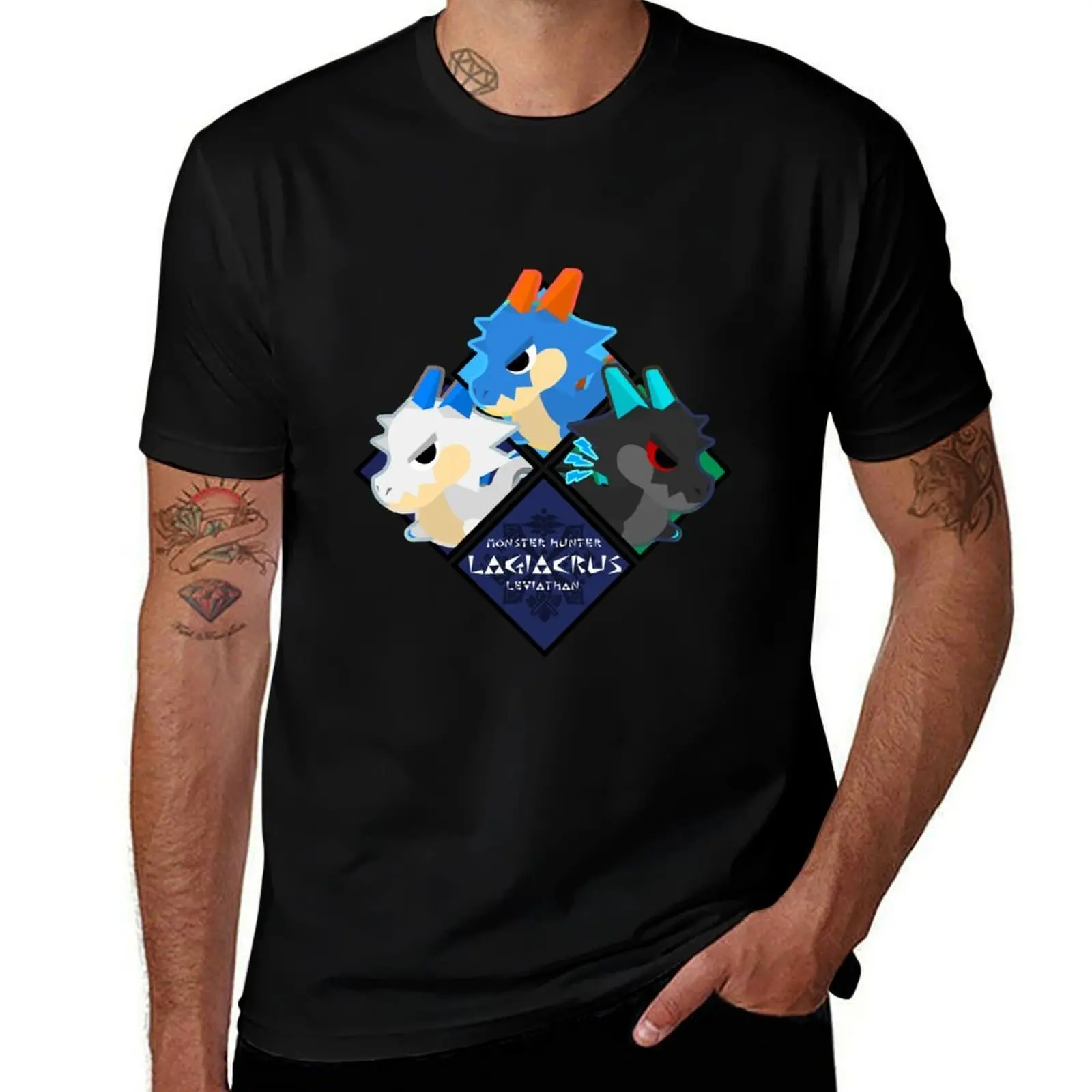 Lagiacrus Tiles T-Shirt Casual Street Style Short Sleeve Tee T-Shirt