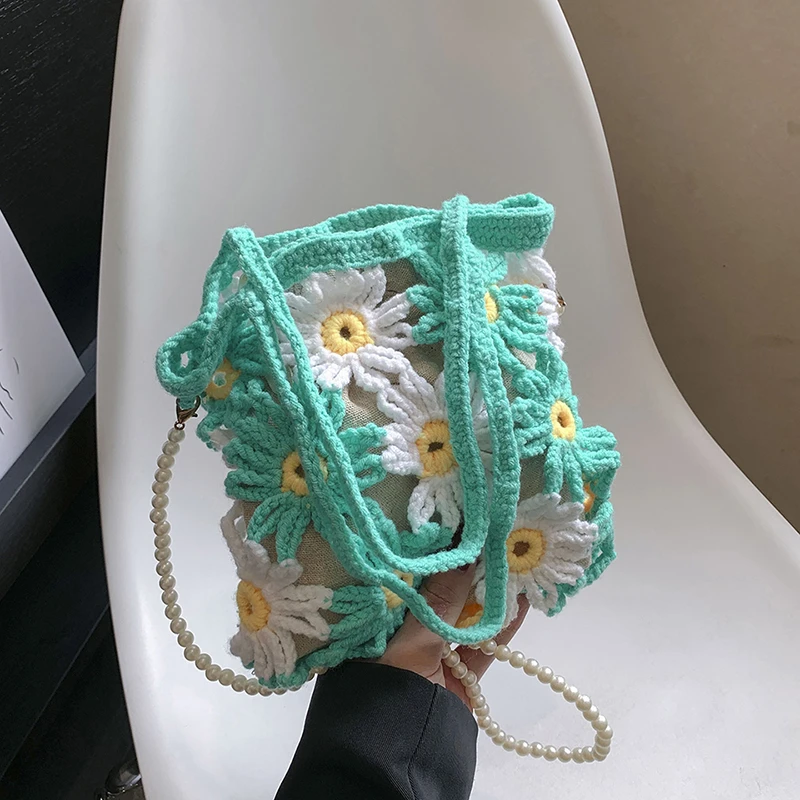 

Тканевые полые сумки через плечо с бисером в стиле пэчворк, милые рождественские подарки, женские сумки на шнурке, новинка 2026, сумки на плечо