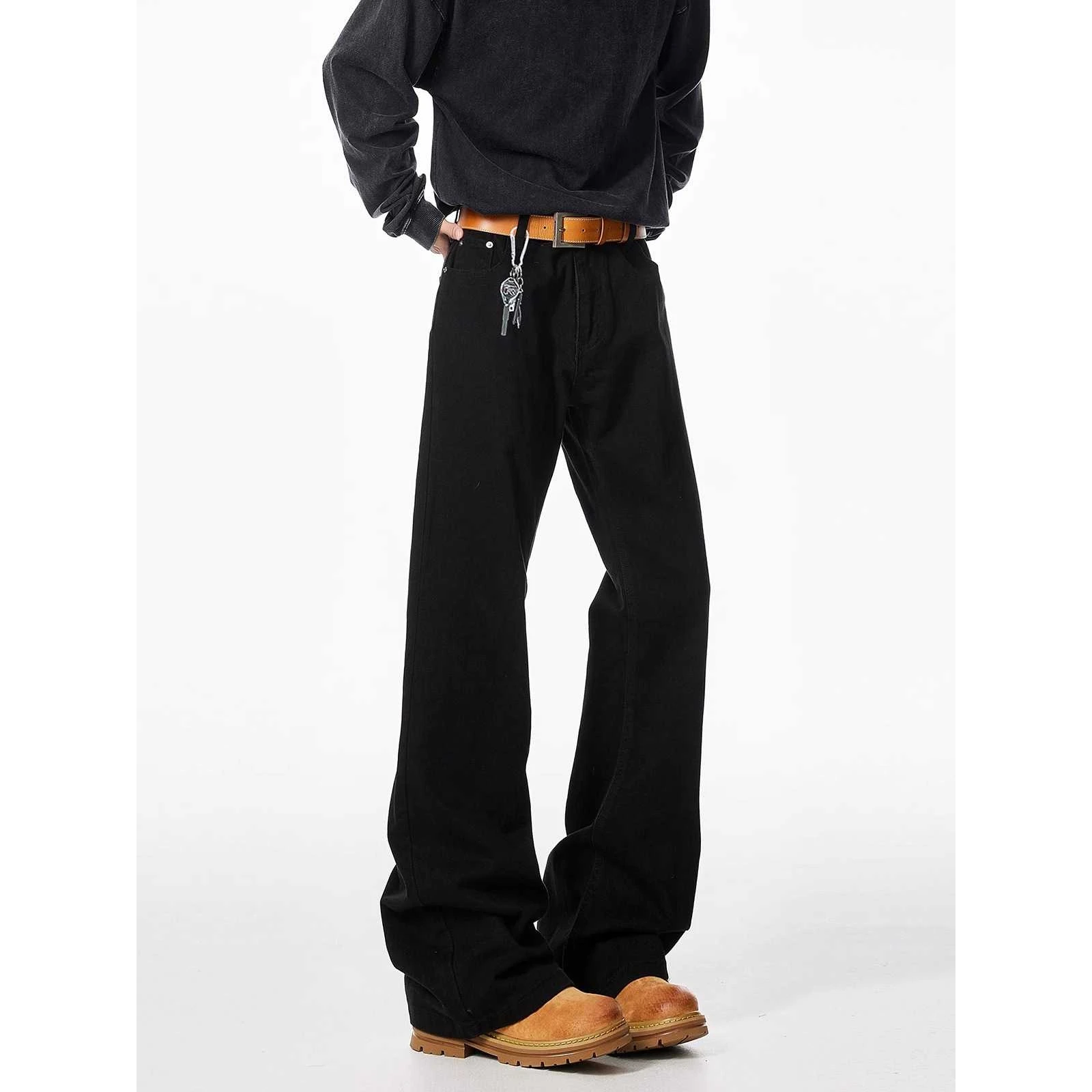 

Мужские джинсы Cleanfit American Sle, весна-осень, новые свободные прямые брюки, универсальные длинные брюки, повседневный дизайн изгиба ножа, хлопок