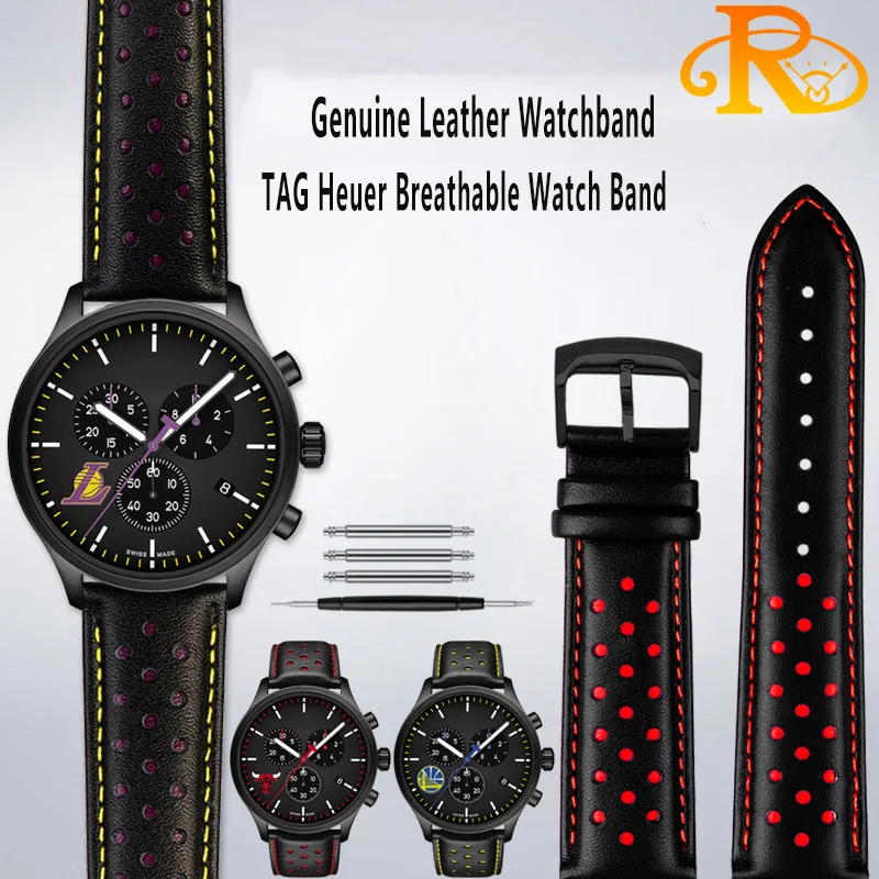 

Genuine Leather Watchband For Tag Heuer Omega Seamaster Tissot Speed Chi T116.617 Sports Strap 22mm men cowhide Breathable