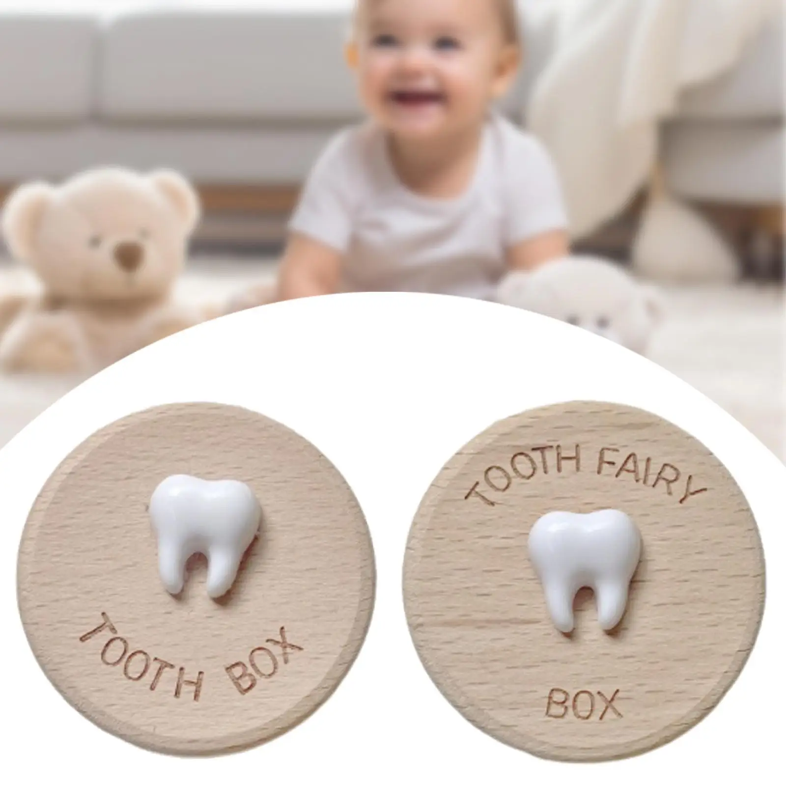 

Контейнер для зубов, чехол для хранения потерянных зубов, портативная деревянная детская коробка, деревянная коробка для хранения зубов для детского душа, подарок на день рождения для детей