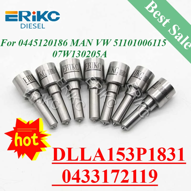 

6 шт. DLLA153P1831 0433172119 дизельная форсунка DLLA 153 P 1831 распылитель для 0445120186 MAN VW 51101006115 07W130205A