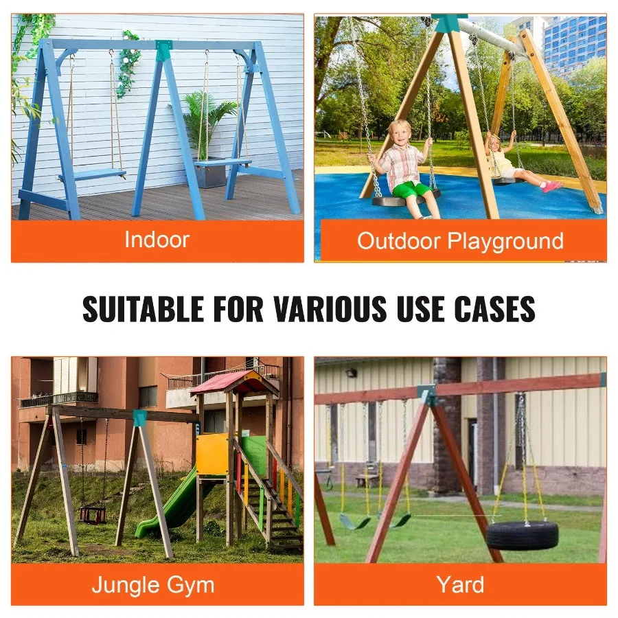 Staffe per set altalena centrale AFrame Set altalena in acciaio al carbonio resistente Hardware con hardware di montaggio Set altalena fai-da-te Staffa altalena