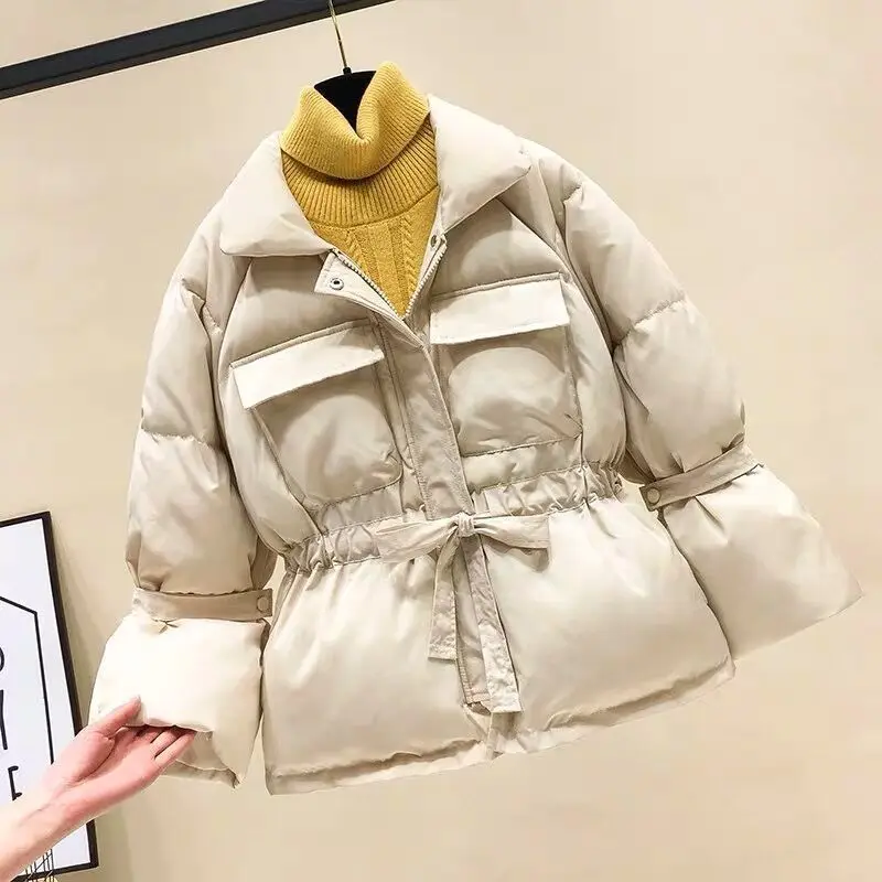 Reflective Coat Puffer Woman Aesthetic Korean Style Jacket Female Winter New Parka Down Clothes Jackets Coats Women\'s Clothing