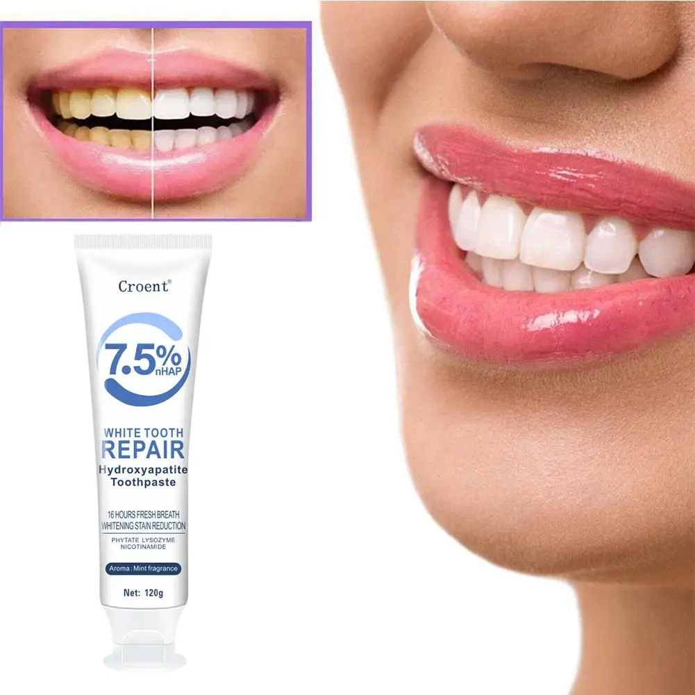 120g Hydroxyapatite Toothpaste,Gentle Mint,Breath Refreshing Whitening Toothpaste,Intensives Stain Removal Tooth Paste,Oral Care