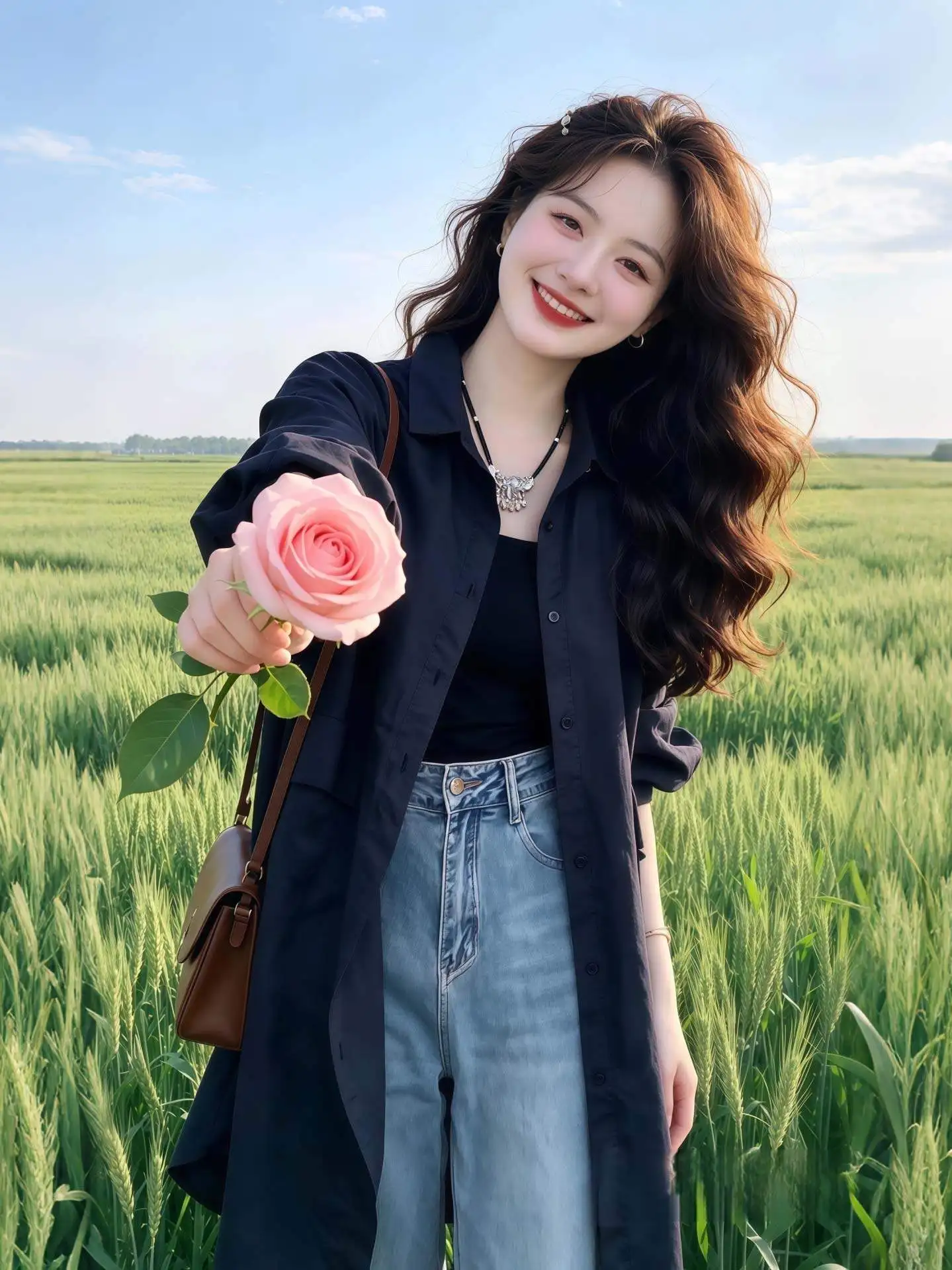 

Casual Chic Mid-Length Shirt Jacket Korean Style Versatile Breathable Long Sleeve Women's Business Casual Top for Commuting