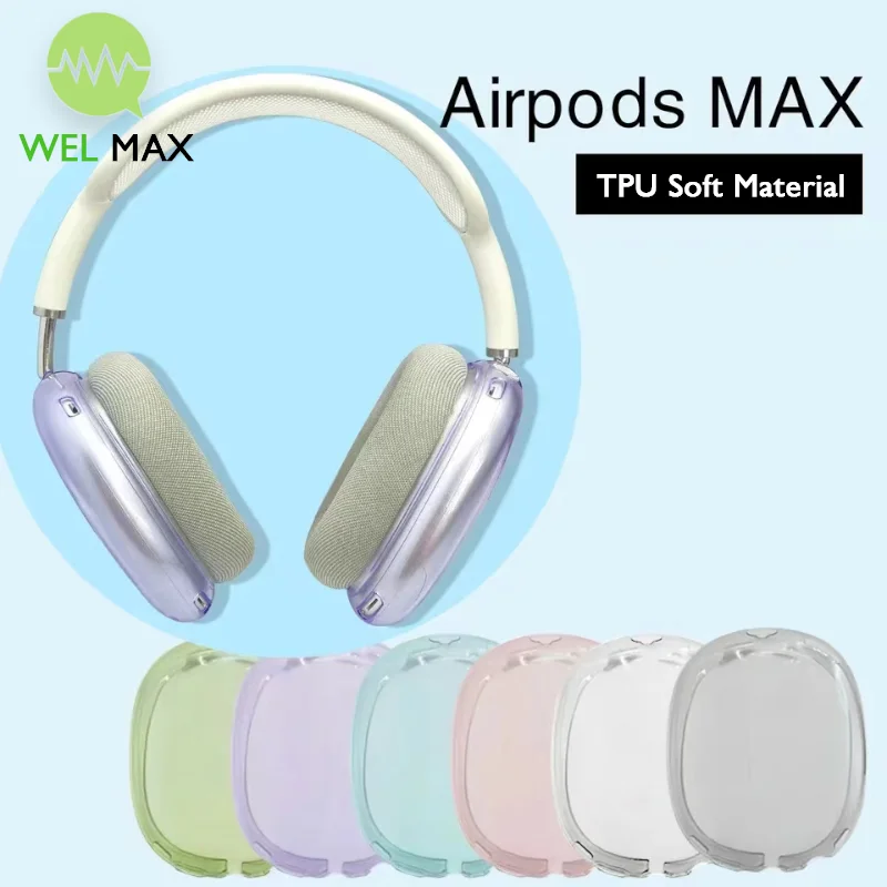 

New AirPods Max Transparent Case For Apple AirPods Max Headphone Accessories Soft TPU Anti-Scratch High Quality Protective Case