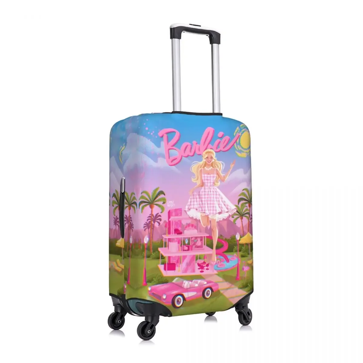 Custom Barbie Pink Girl Luggage Cover Protector Fashion Travel Suitcase Covers for 18-32 Inch