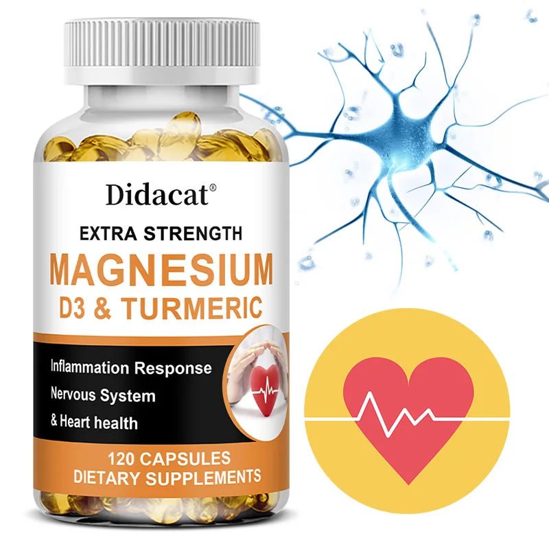 

Magnesium Oxide 500 Mg + Vitamin D, Supports Heart and Bone Health, Balances Nerve Cells, Resists Stress and Fatigue