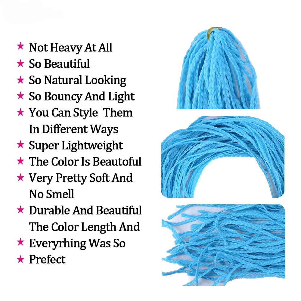 28 Inch Synthetic Zizi Braids Thin Box Braids Hair Extensions  Crochet Braiding Hair For Women 50g