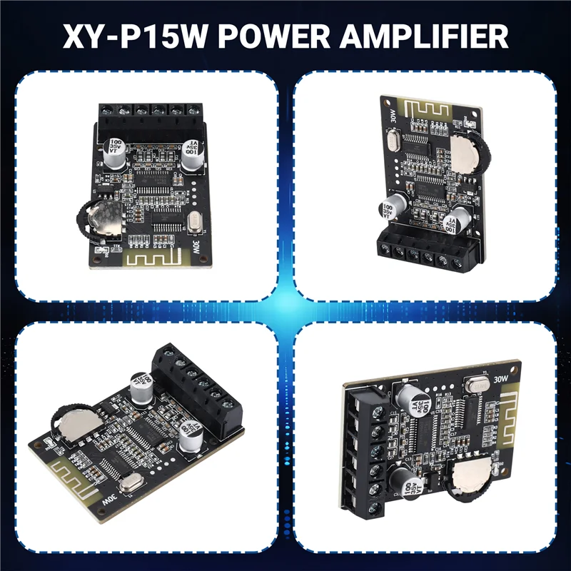 B24B 20W Stereo Bluetooth Power Amplifier Board 12V / 24V High Power Digital Power Amplifier Board XY-P15W Without Shell