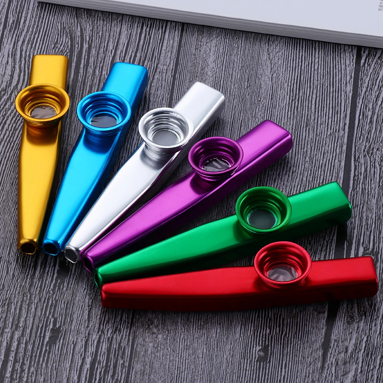 ammoon 6pcs Aluminum Alloy Kazoo Musical Instrument for Child Adult Beginner Multicolor Kazoo Music Instrument