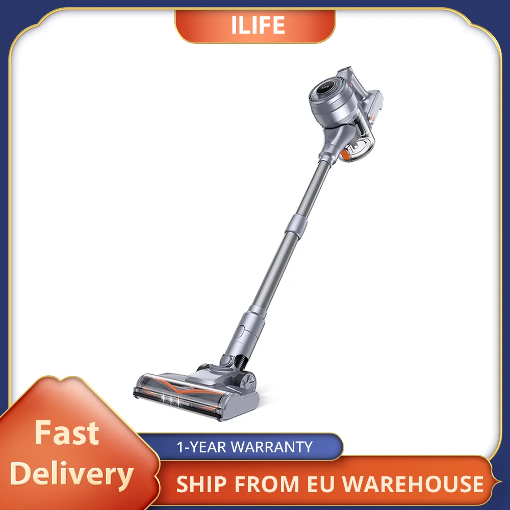 ILIFE H80 Cordless Vacuum Cleaner, 20KPa Suction, 35mins Max Run Time, LED Lights, 5-stage Filtration, 0.55L Dust Cup