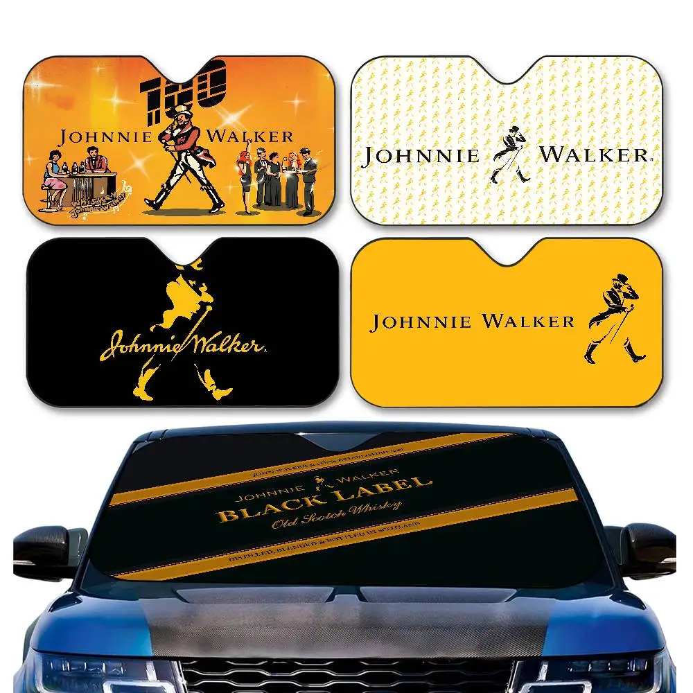 

Luxury J-JOHNNIE WALKER Beer Car Windshield Funny Sun Shade Foldable UV Ray Sun Visor Protector Sunshade For Front Window