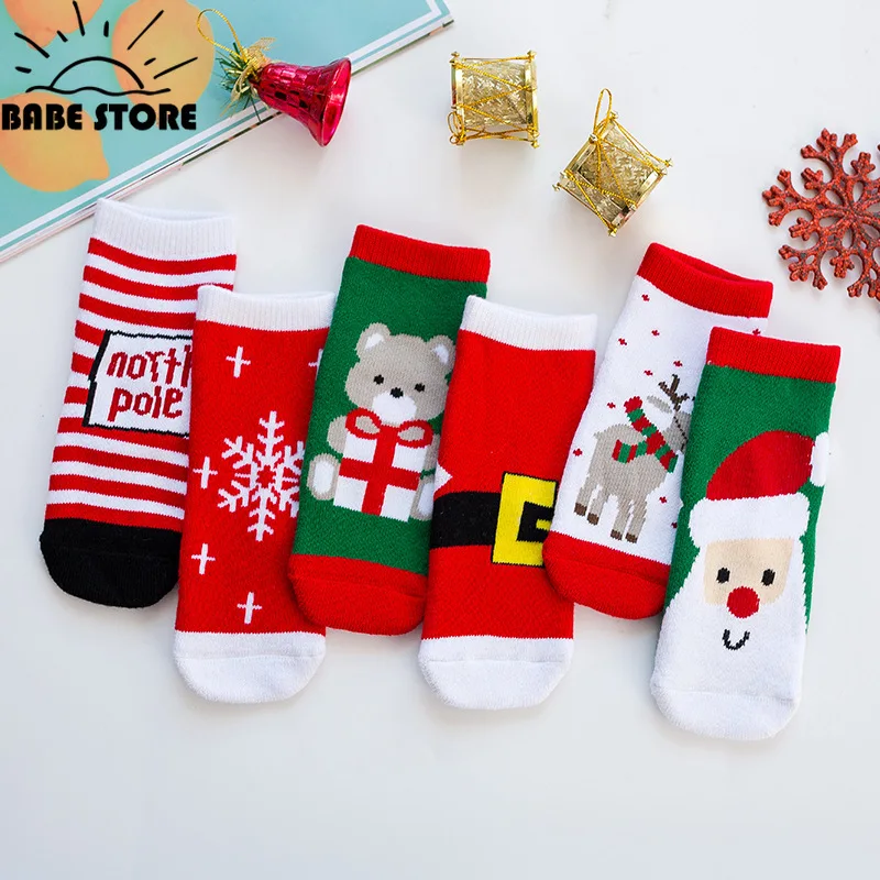 Children\'s Socks for Newborns Girls Boys Baby Anti-slip Child Warm Winter Cute Christmas Socks for Kids 0-10Y Baby Socks Girl