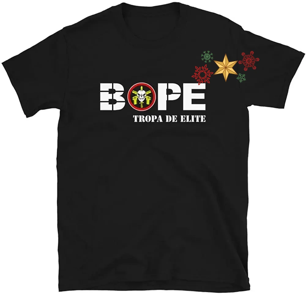 Brazil Military- BOPE Elite Special Forces T-Shirt 100% Cotton O-Neck Summer Short Sleeve Casual Mens T-shirt Size S-3XL