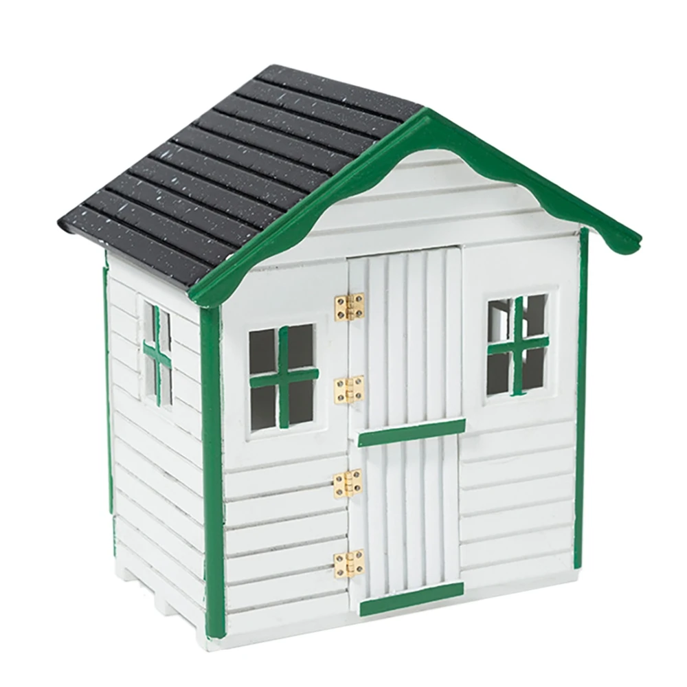 1:12 Dollhouse Miniature Wooden Cute Little House Model Lovely Villa DollHouse Decoration,White